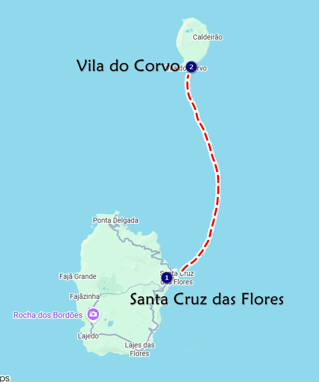 Fahrt zur Insel Corvo