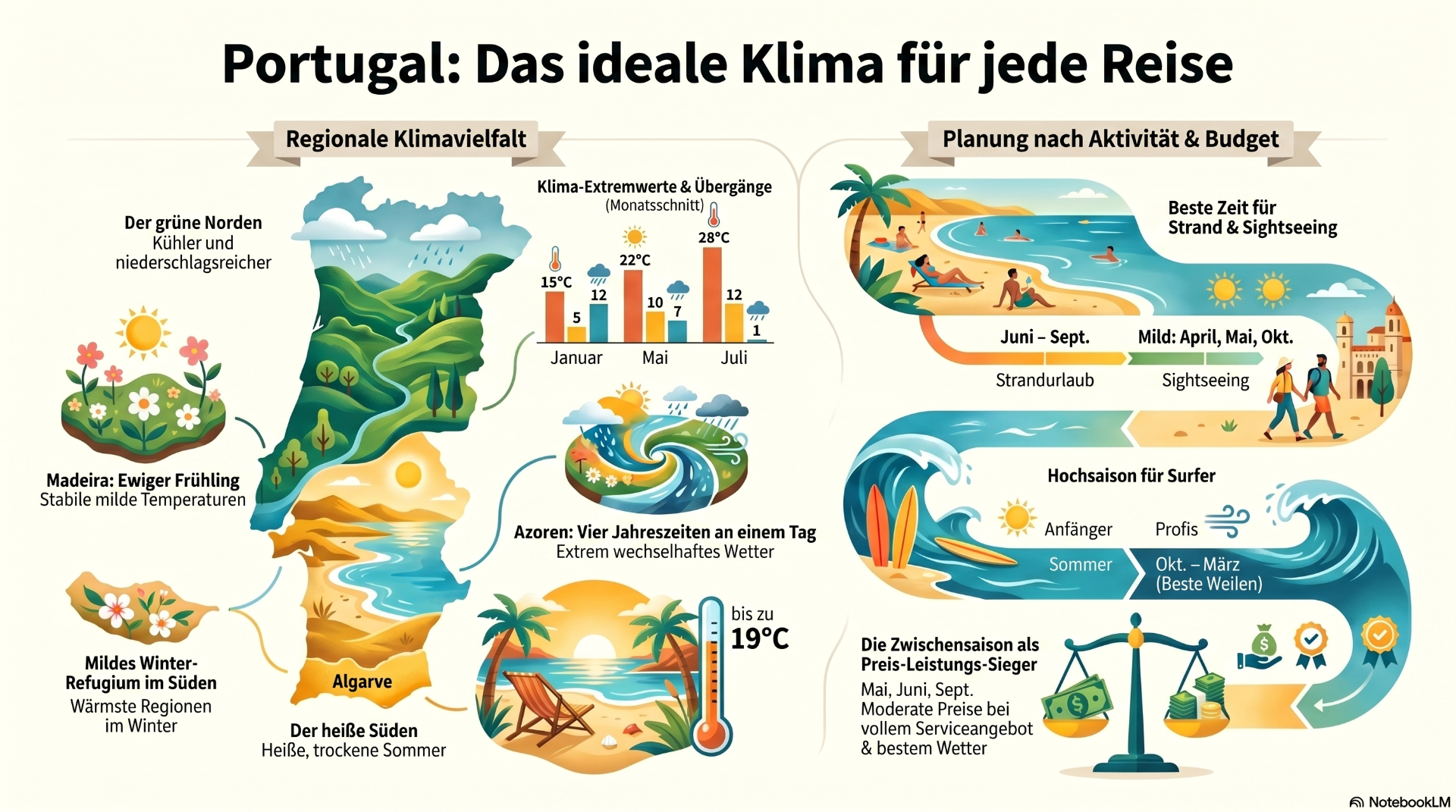 Infografik - das Klima in Portugal