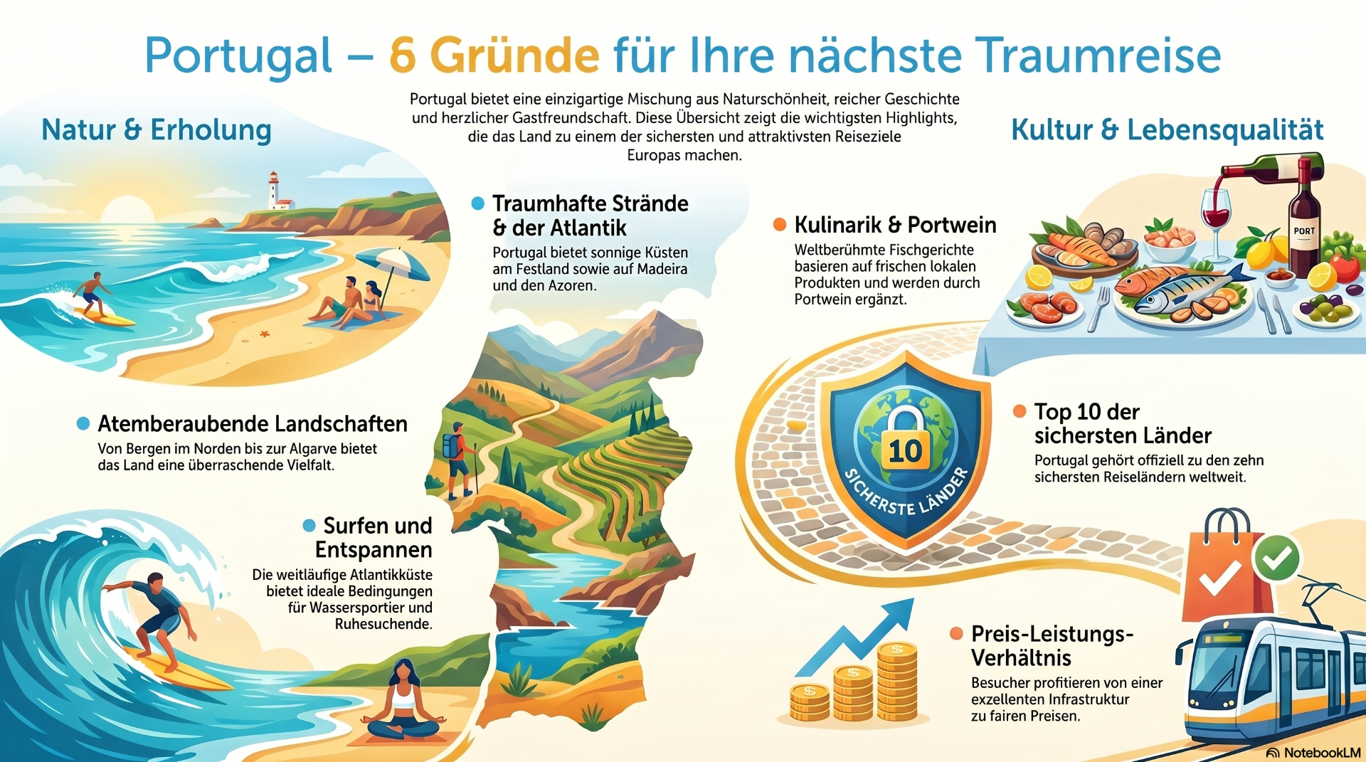 Portugal -   gute Gründe für eine unvergessliche Auszeit - Infografic von PortugalExpert