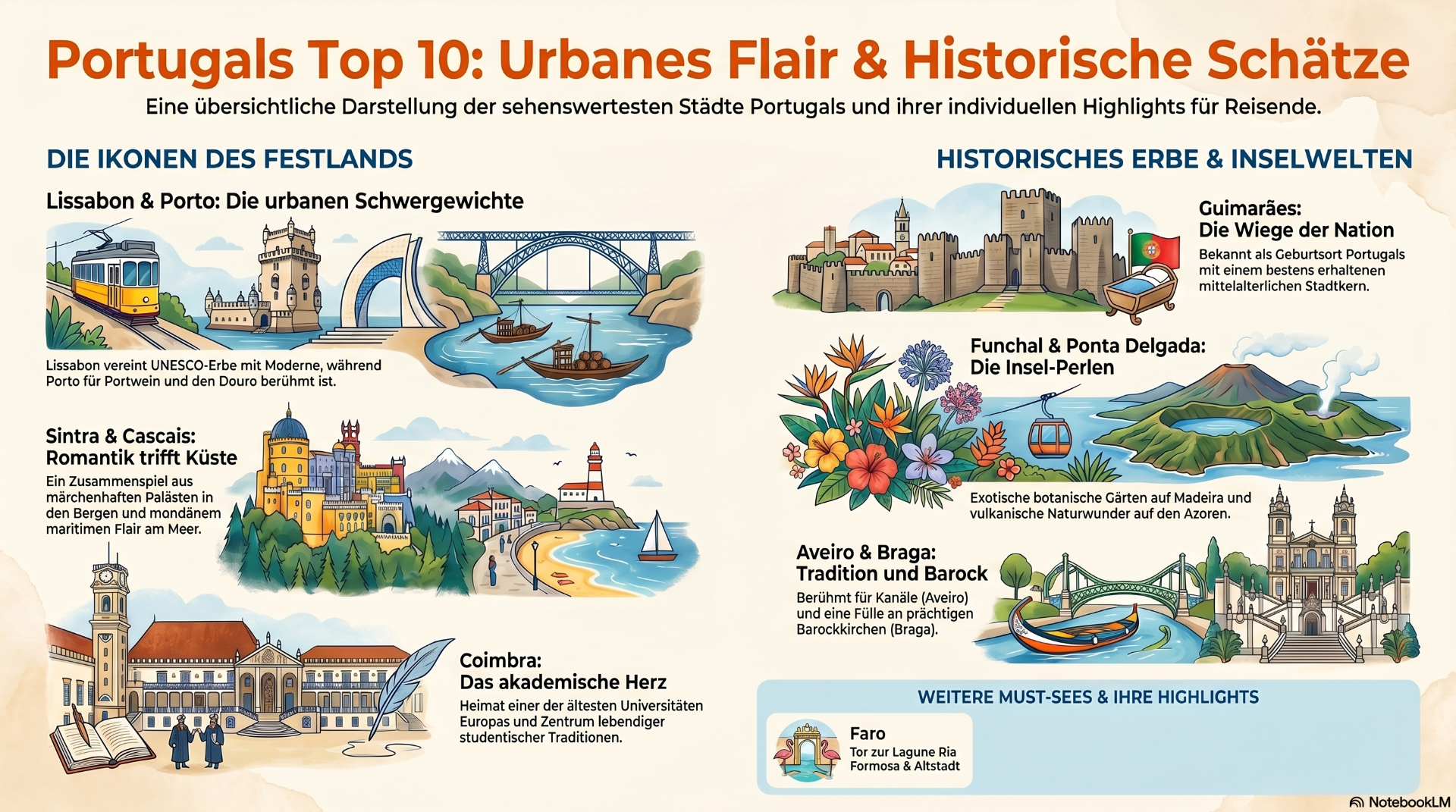 Portugals Top 10 Reiseziele - Infografic von PortugalExpert