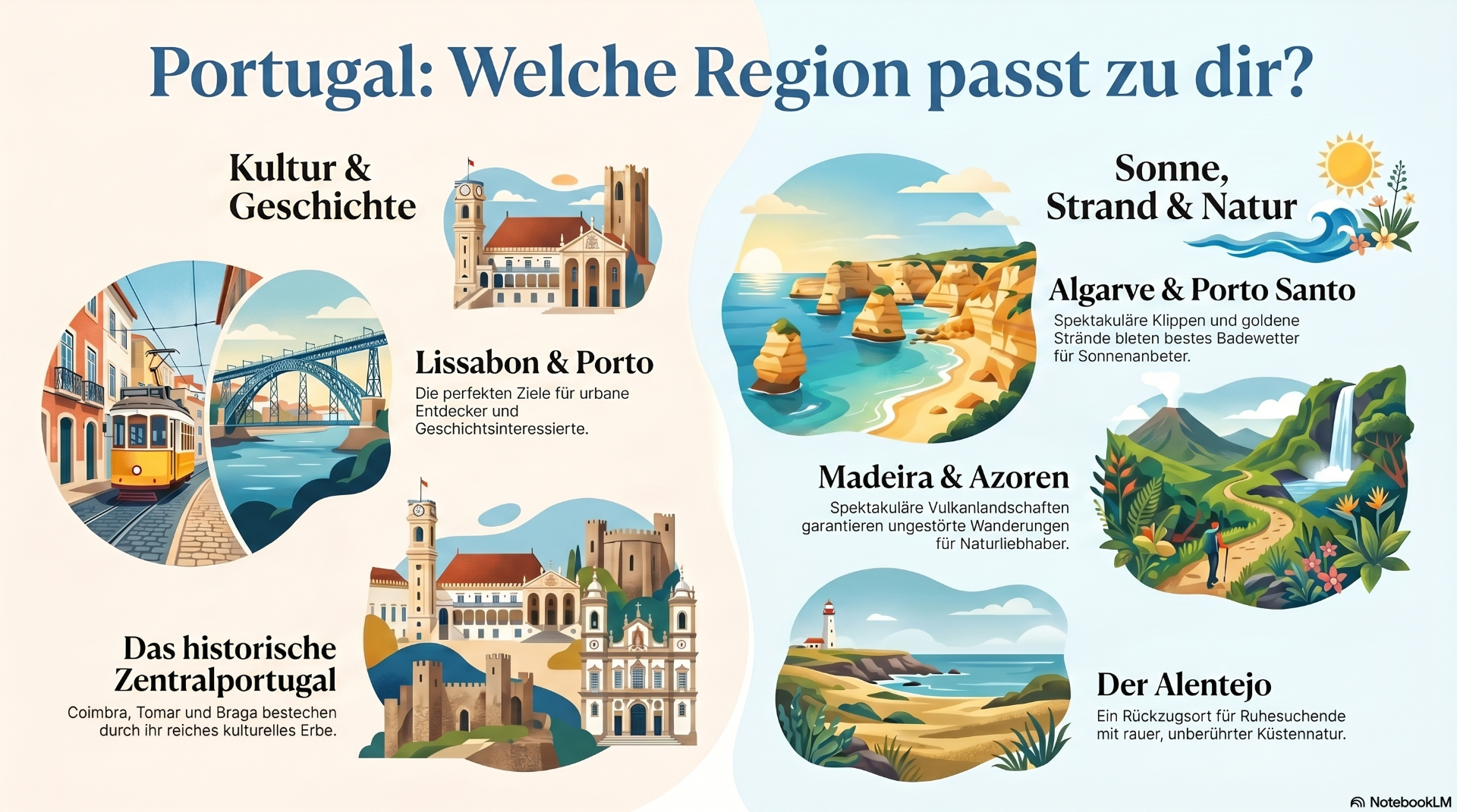 Portugal - welche Region passt zu Dir ? - Infografic von PortugalExpert