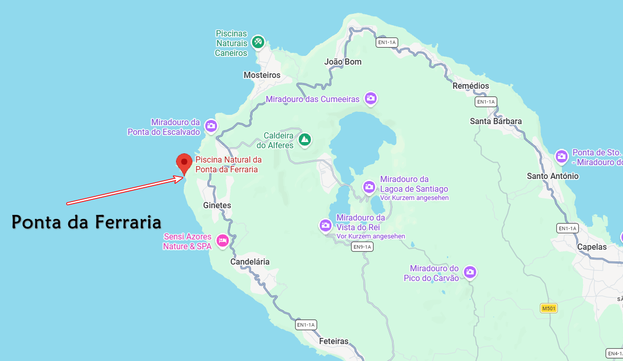 Thermal baden in Ponta da Ferraria