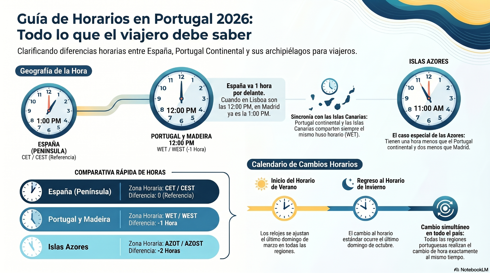 Guía de Horarios Portugal 2026